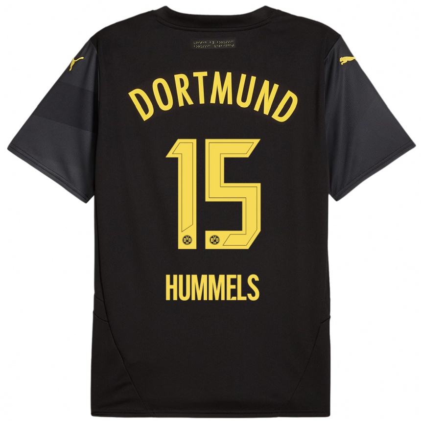 Gyermek Labdarúgás Mats Hummels #15 Fekete Sárga Idegenbeli Jersey 2024/25 Mez Póló Ing