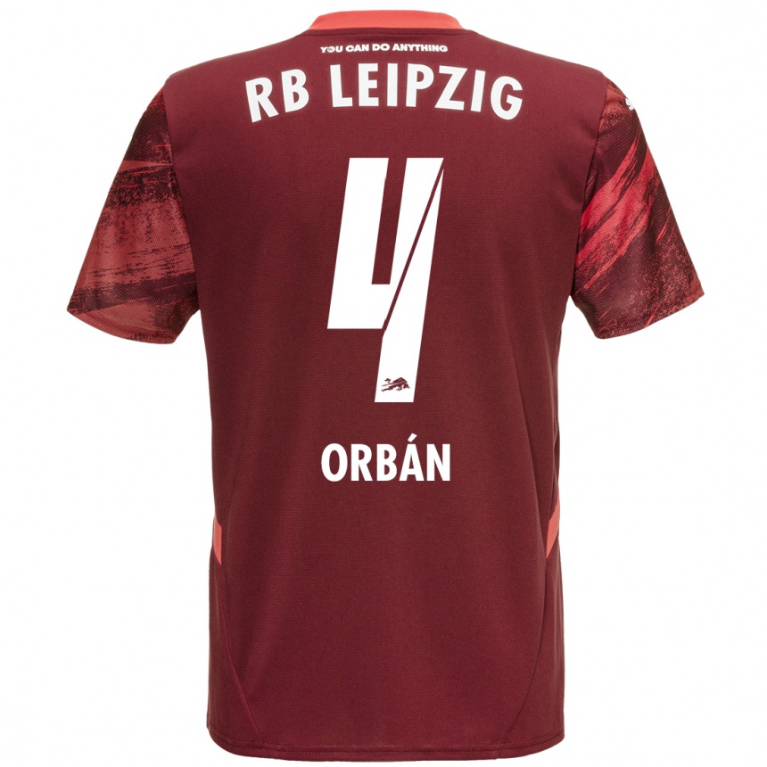 Gyermek Labdarúgás Willi Orbán #4 Burgundia Idegenbeli Jersey 2024/25 Mez Póló Ing