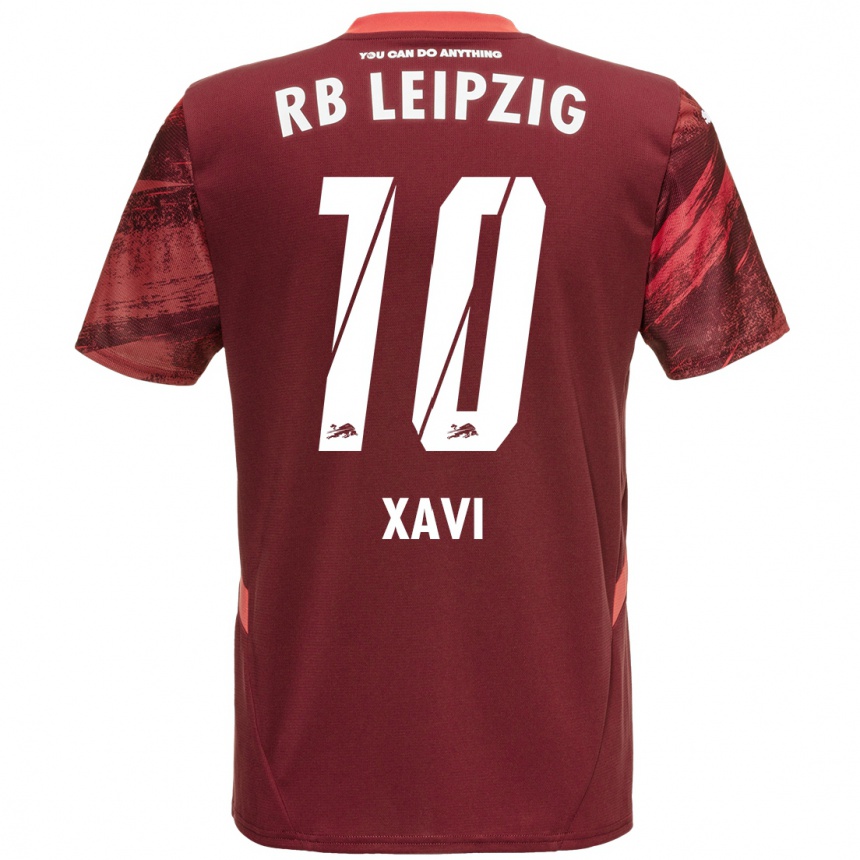 Gyermek Labdarúgás Xavi Simons #10 Burgundia Idegenbeli Jersey 2024/25 Mez Póló Ing