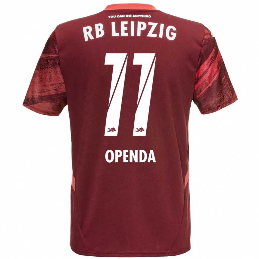 Gyermek Labdarúgás Loïs Openda #11 Burgundia Idegenbeli Jersey 2024/25 Mez Póló Ing