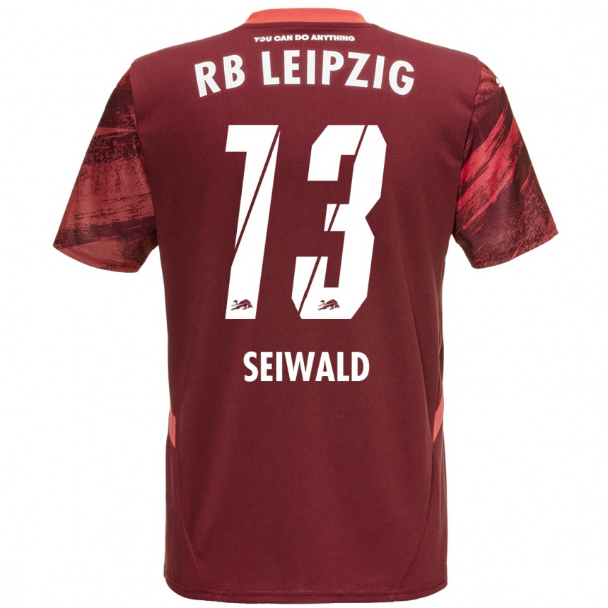 Gyermek Labdarúgás Nicolas Seiwald #13 Burgundia Idegenbeli Jersey 2024/25 Mez Póló Ing