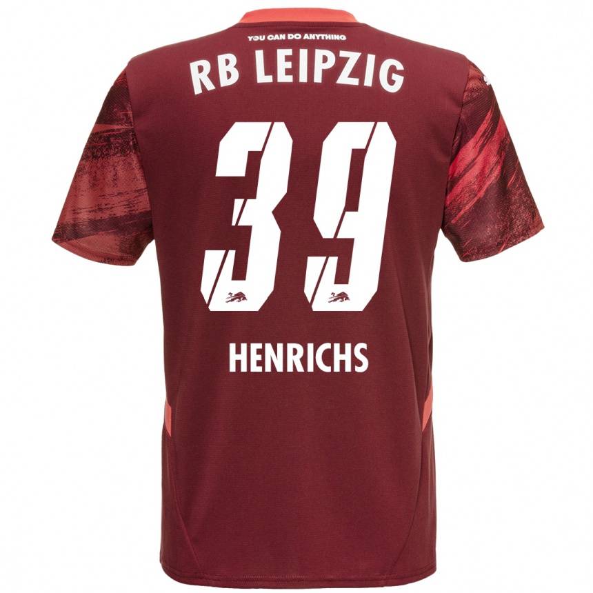 Gyermek Labdarúgás Benjamin Henrichs #39 Burgundia Idegenbeli Jersey 2024/25 Mez Póló Ing