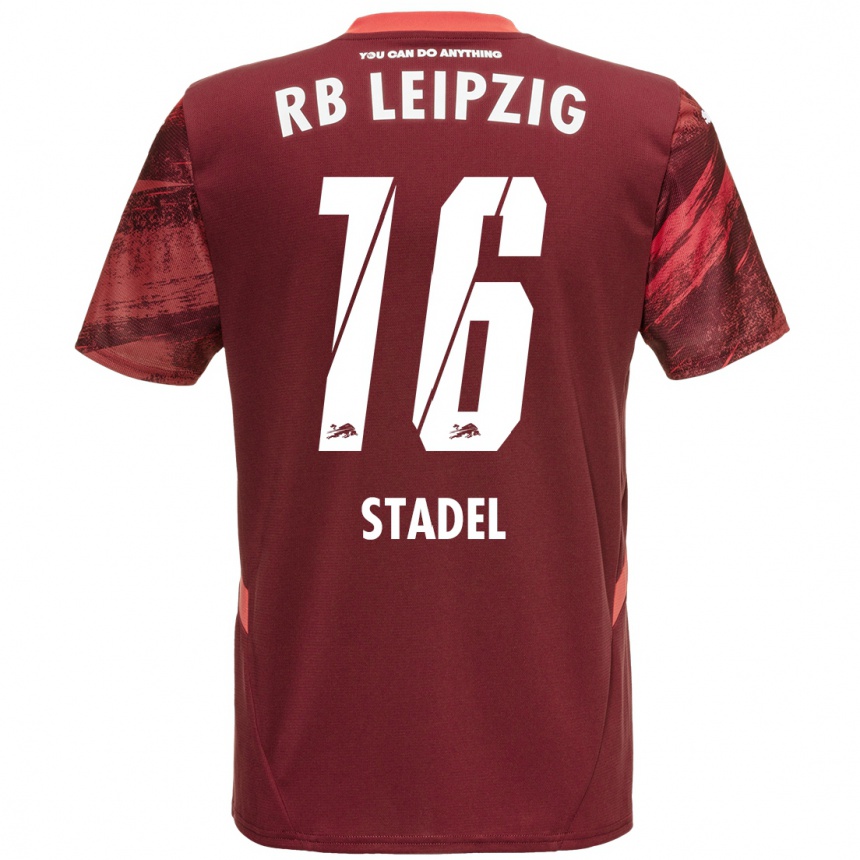 Gyermek Labdarúgás Maddox Stadel #16 Burgundia Idegenbeli Jersey 2024/25 Mez Póló Ing