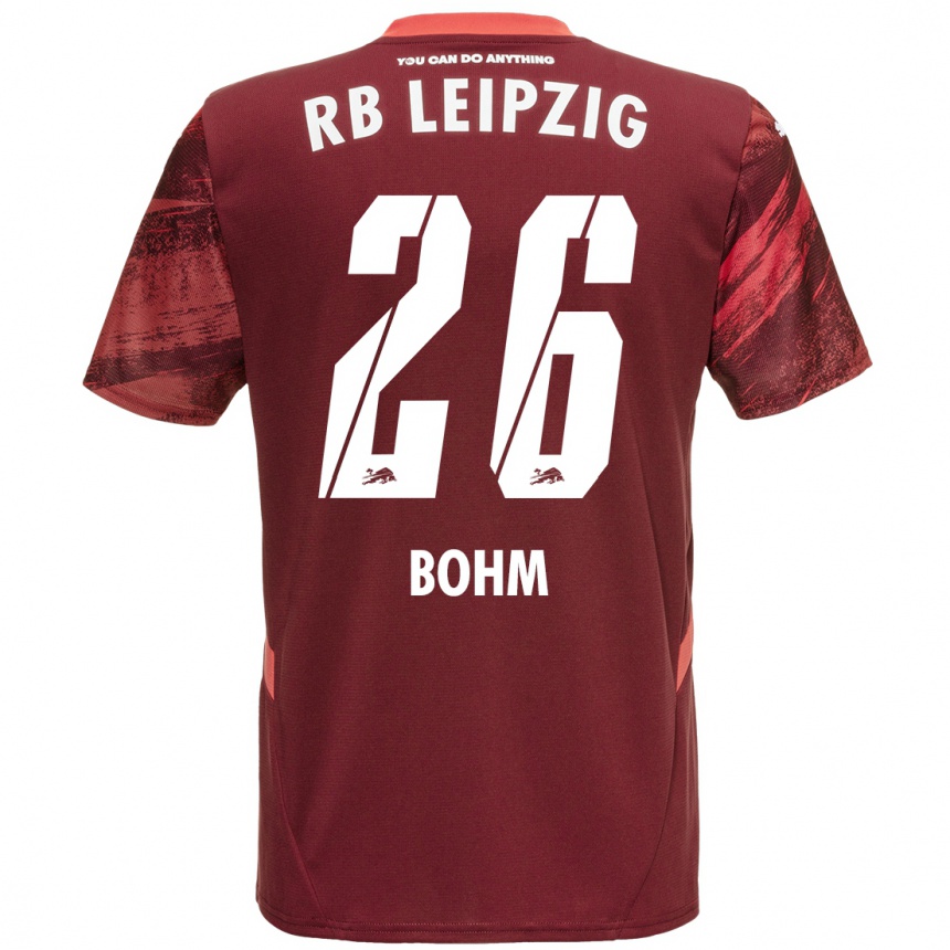 Gyermek Labdarúgás Pepe Böhm #26 Burgundia Idegenbeli Jersey 2024/25 Mez Póló Ing