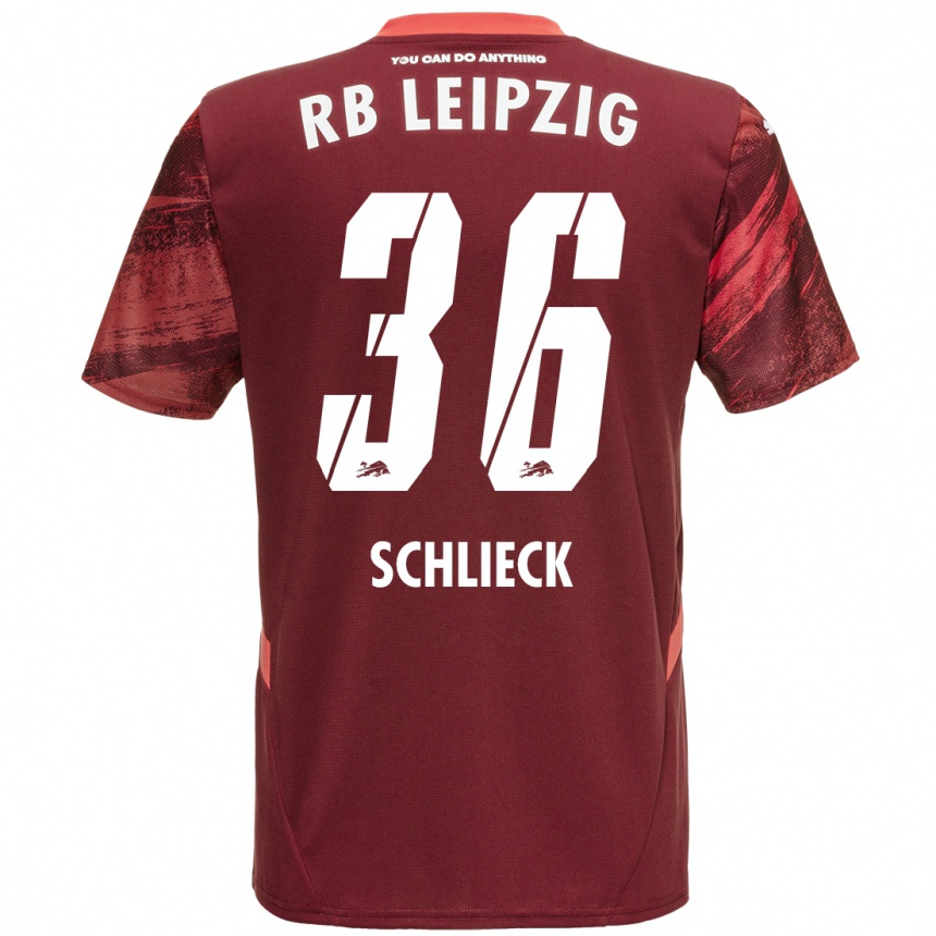 Gyermek Labdarúgás Timo Schlieck #36 Burgundia Idegenbeli Jersey 2024/25 Mez Póló Ing