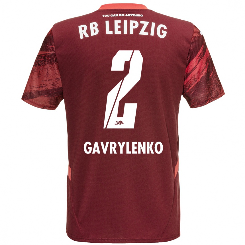 Gyermek Labdarúgás Oleksandr Gavrylenko #2 Burgundia Idegenbeli Jersey 2024/25 Mez Póló Ing