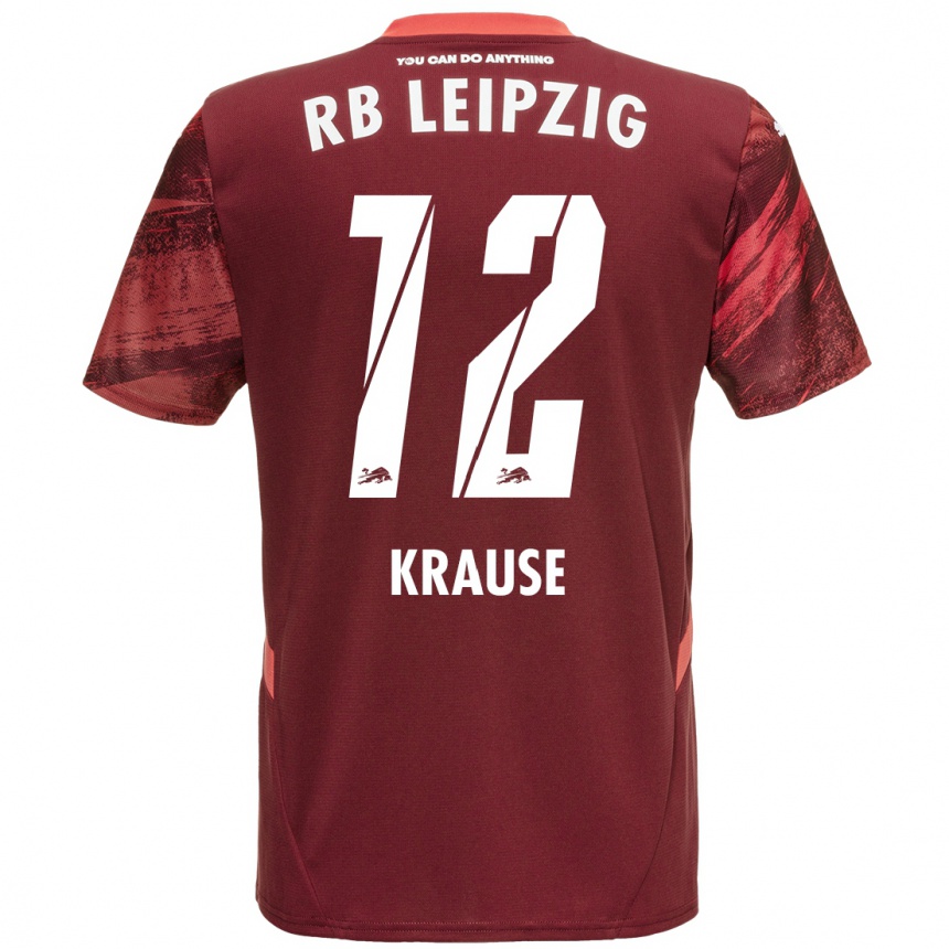 Gyermek Labdarúgás Arno Krause #12 Burgundia Idegenbeli Jersey 2024/25 Mez Póló Ing