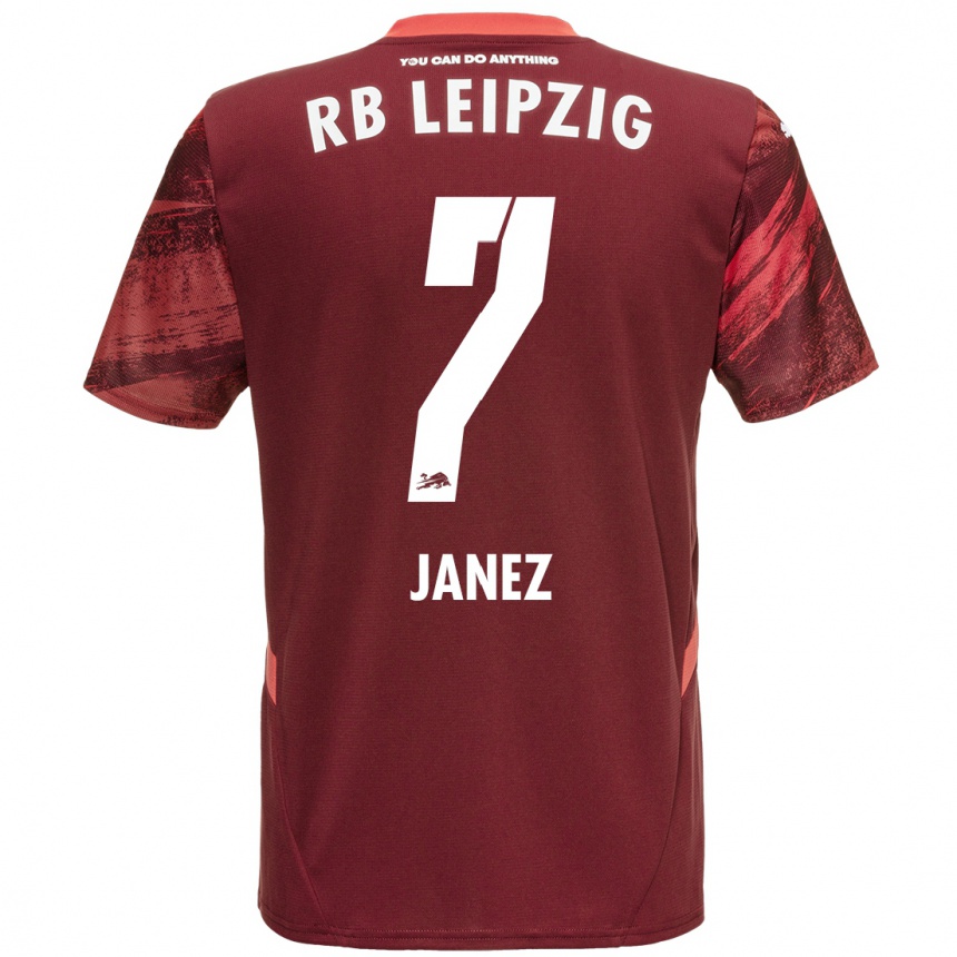 Gyermek Labdarúgás Korina Lara Janež #7 Burgundia Idegenbeli Jersey 2024/25 Mez Póló Ing