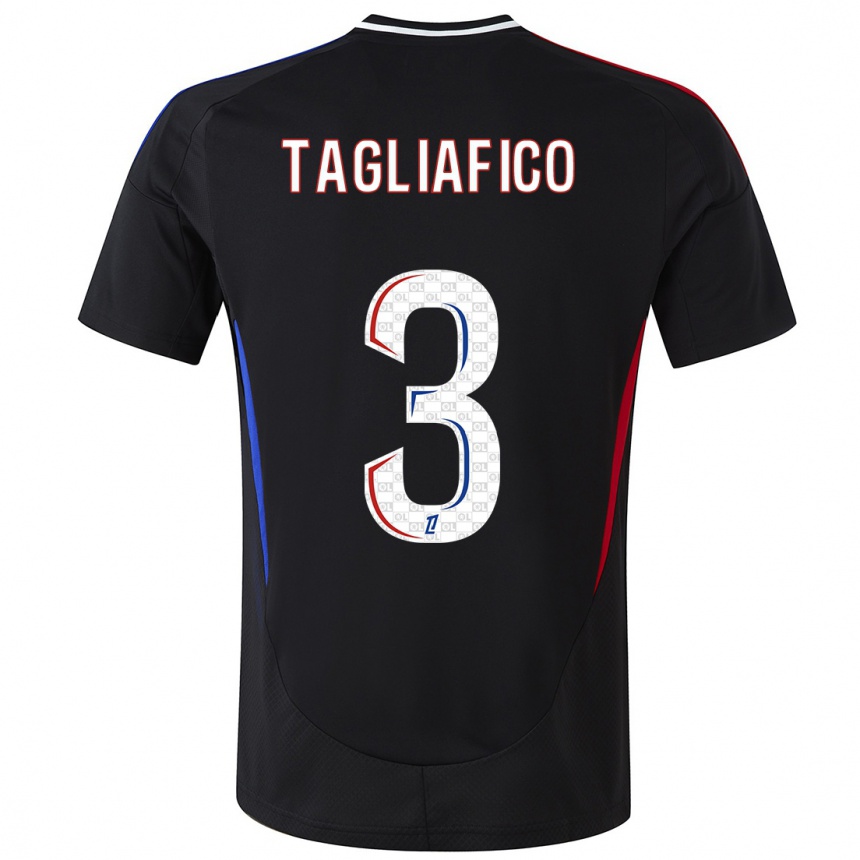 Gyermek Labdarúgás Nicolas Tagliafico #3 Fekete Idegenbeli Jersey 2024/25 Mez Póló Ing