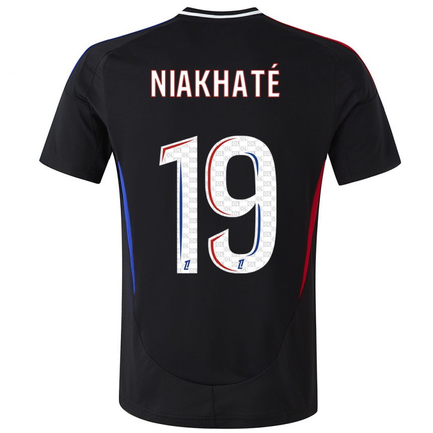 Gyermek Labdarúgás Moussa Niakhaté #19 Fekete Idegenbeli Jersey 2024/25 Mez Póló Ing