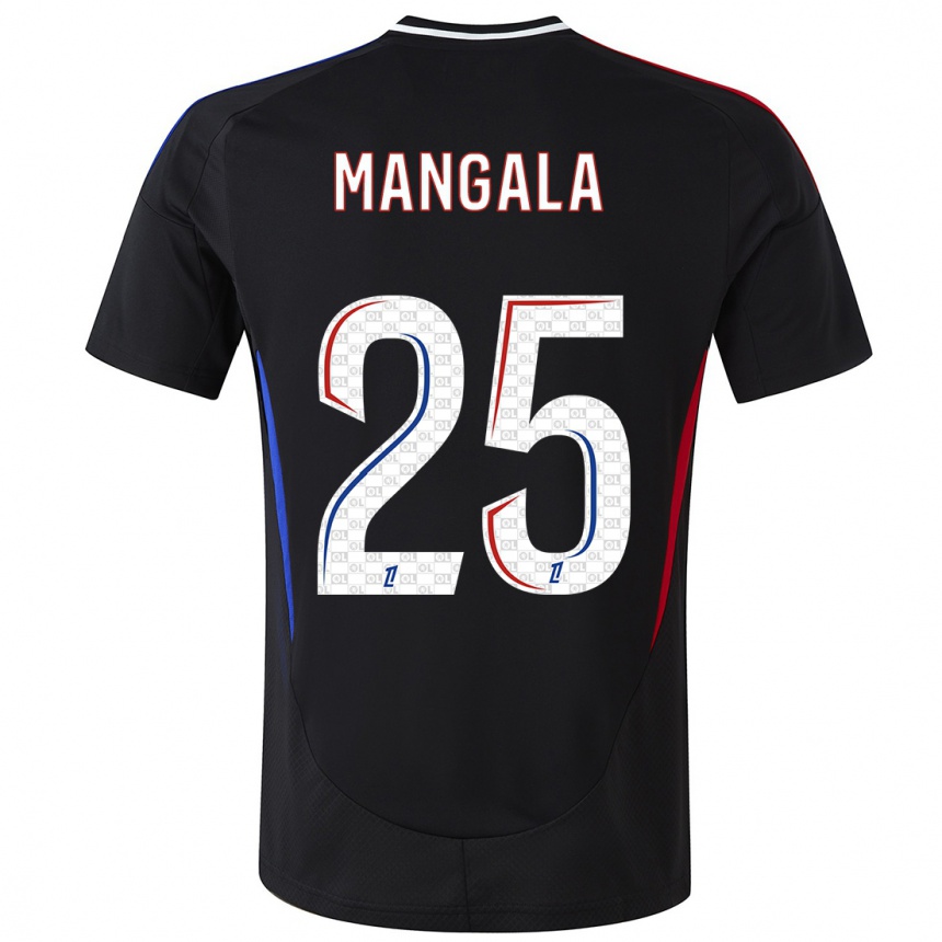 Gyermek Labdarúgás Orel Mangala #25 Fekete Idegenbeli Jersey 2024/25 Mez Póló Ing