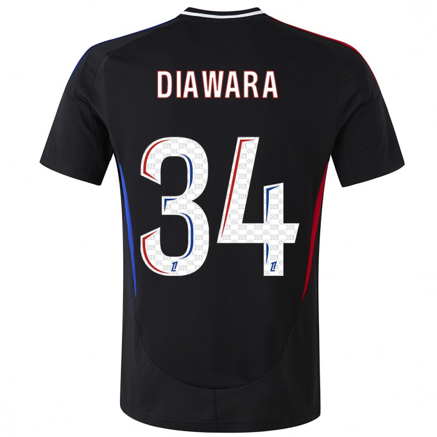 Gyermek Labdarúgás Mahamadou Diawara #34 Fekete Idegenbeli Jersey 2024/25 Mez Póló Ing