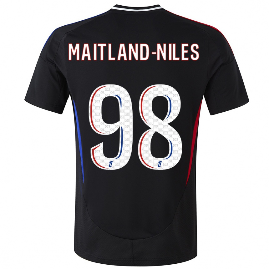 Gyermek Labdarúgás Ainsley Maitland-Niles #98 Fekete Idegenbeli Jersey 2024/25 Mez Póló Ing