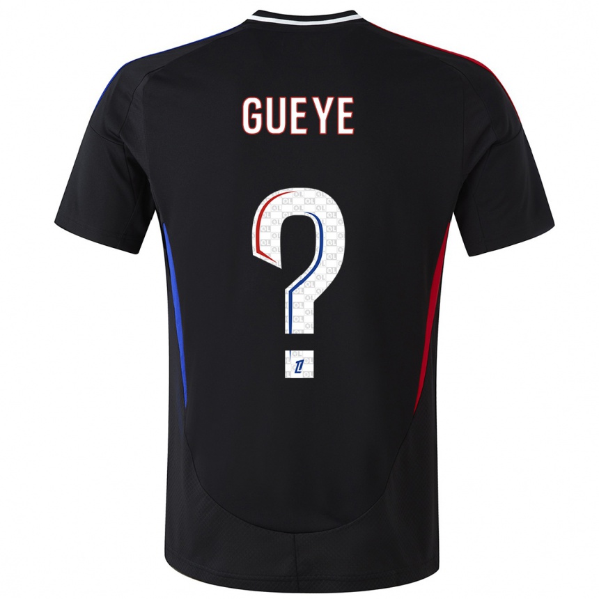 Gyermek Labdarúgás Thiema Gueye #0 Fekete Idegenbeli Jersey 2024/25 Mez Póló Ing