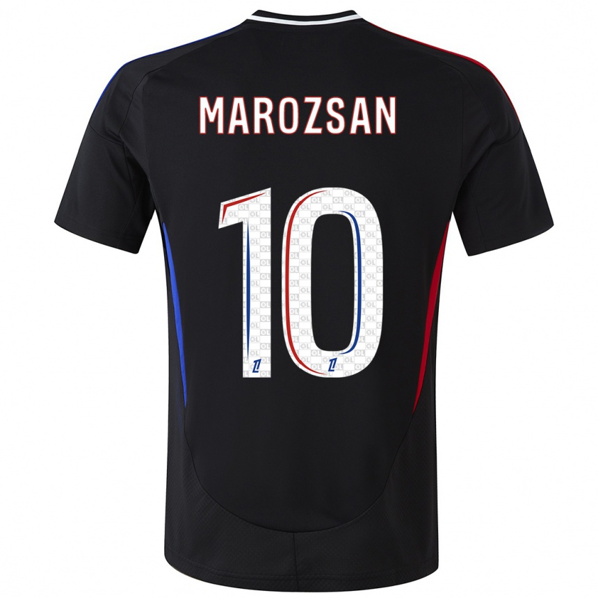 Gyermek Labdarúgás Dzsenifer Marozsan #10 Fekete Idegenbeli Jersey 2024/25 Mez Póló Ing