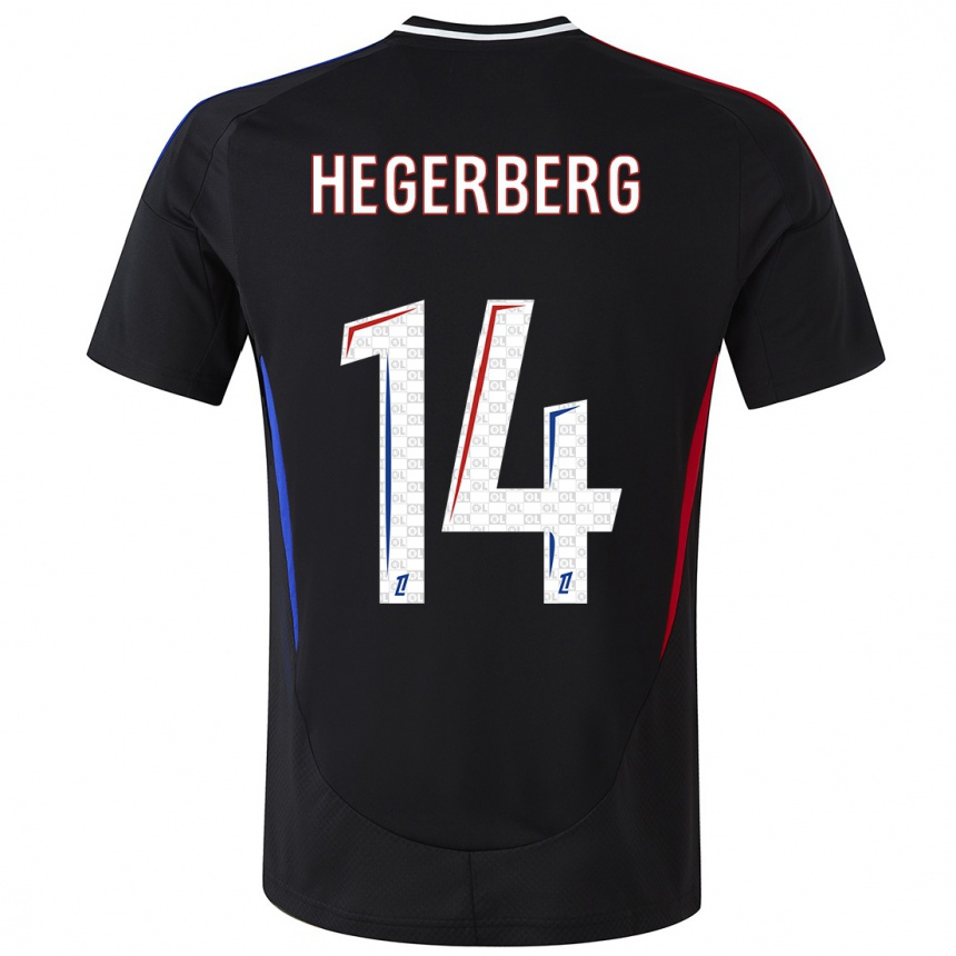 Gyermek Labdarúgás Ada Hegerberg #14 Fekete Idegenbeli Jersey 2024/25 Mez Póló Ing