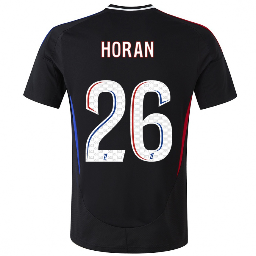 Gyermek Labdarúgás Lindsey Horan #26 Fekete Idegenbeli Jersey 2024/25 Mez Póló Ing