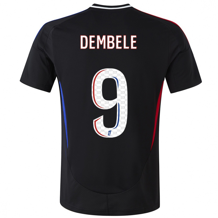 Gyermek Labdarúgás Moussa Dembele #9 Fekete Idegenbeli Jersey 2024/25 Mez Póló Ing