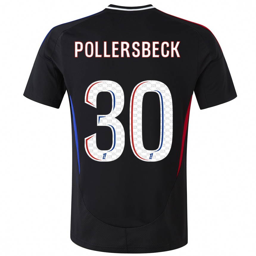 Gyermek Labdarúgás Julian Pollersbeck #30 Fekete Idegenbeli Jersey 2024/25 Mez Póló Ing