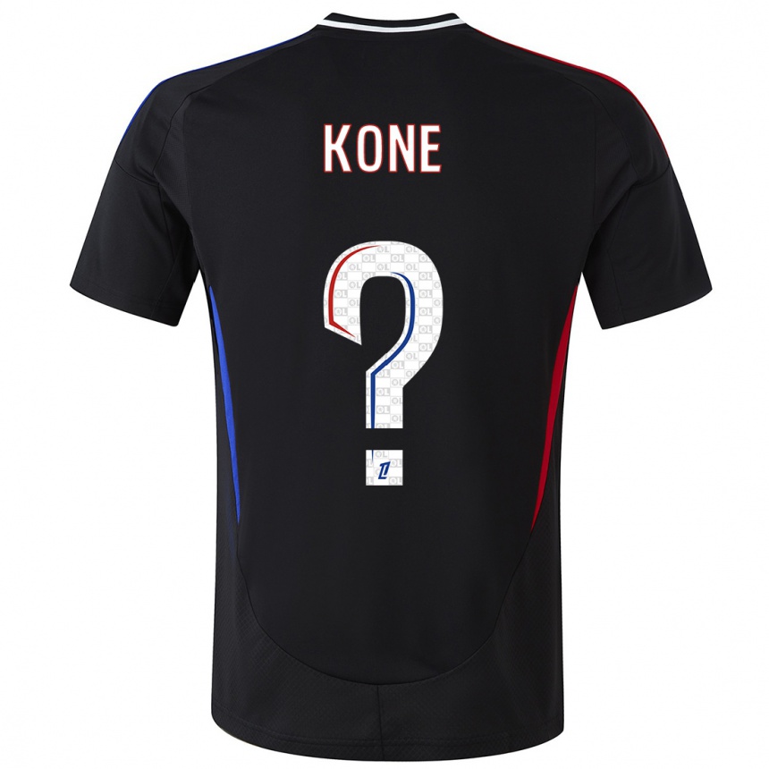 Gyermek Labdarúgás Youssouf Kone #0 Fekete Idegenbeli Jersey 2024/25 Mez Póló Ing