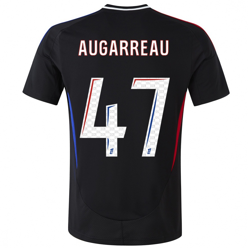 Gyermek Labdarúgás Sofiane Augarreau #47 Fekete Idegenbeli Jersey 2024/25 Mez Póló Ing