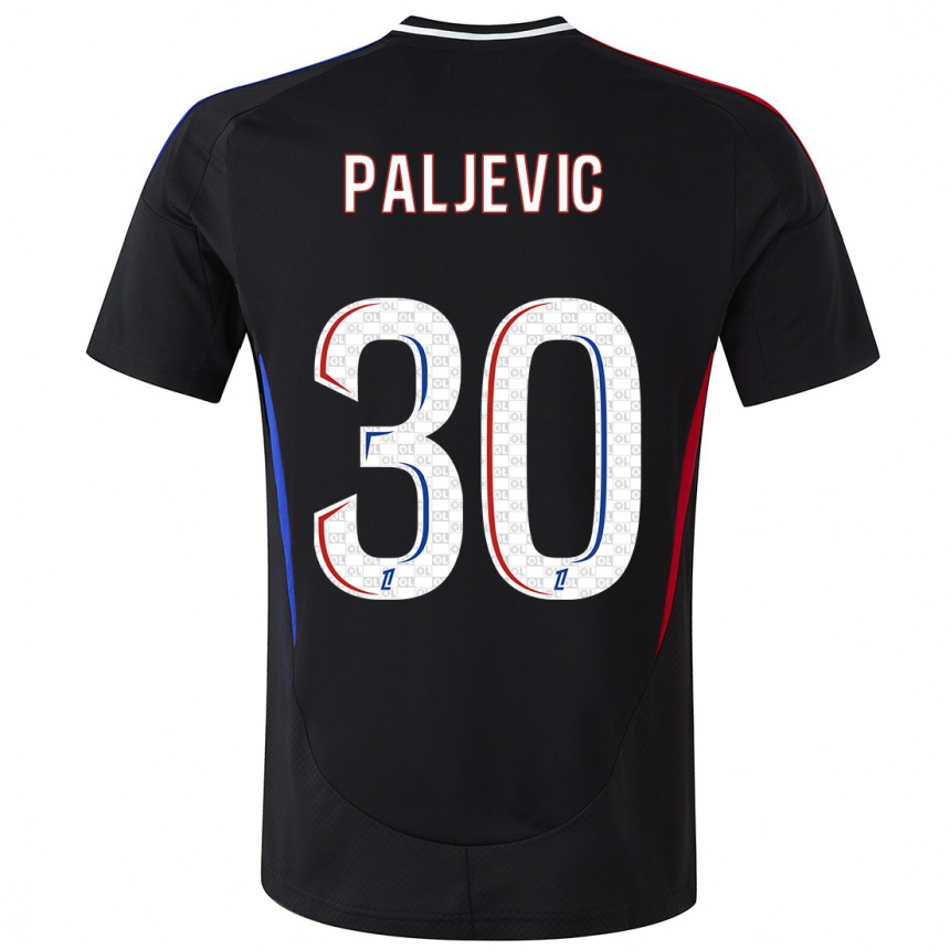 Gyermek Labdarúgás Alyssia Paljevic #30 Fekete Idegenbeli Jersey 2024/25 Mez Póló Ing