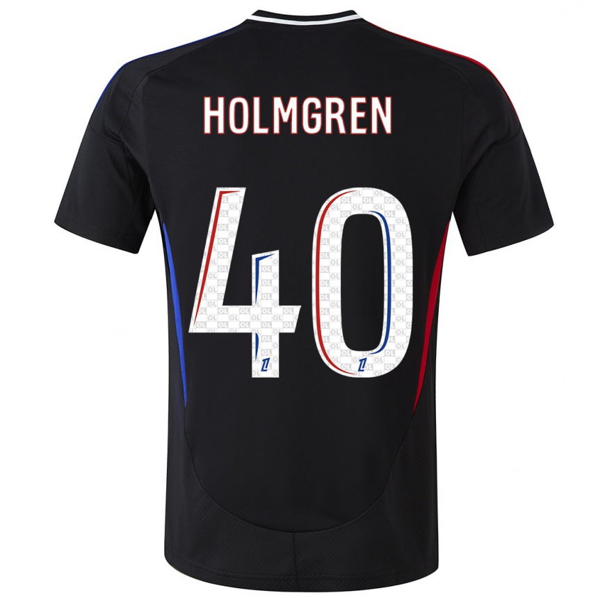 Gyermek Labdarúgás Emma Holmgren #40 Fekete Idegenbeli Jersey 2024/25 Mez Póló Ing