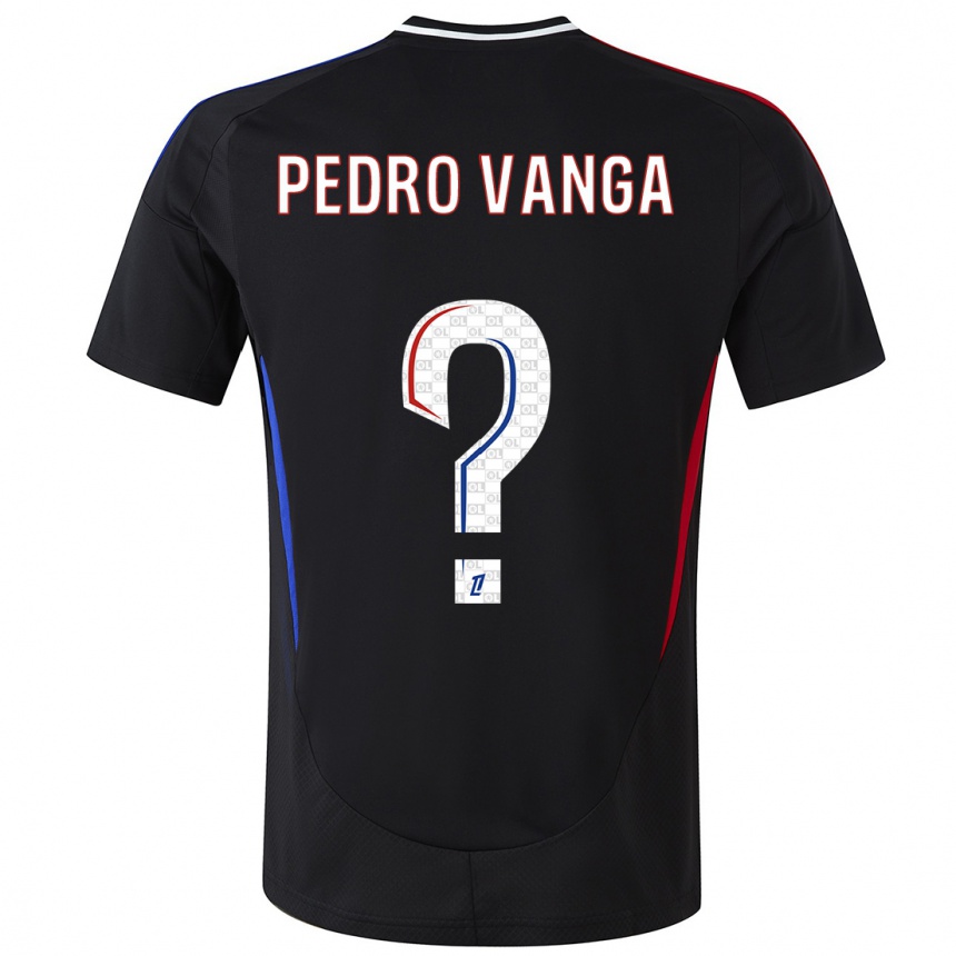 Gyermek Labdarúgás Emerson Pedro Vanga #0 Fekete Idegenbeli Jersey 2024/25 Mez Póló Ing