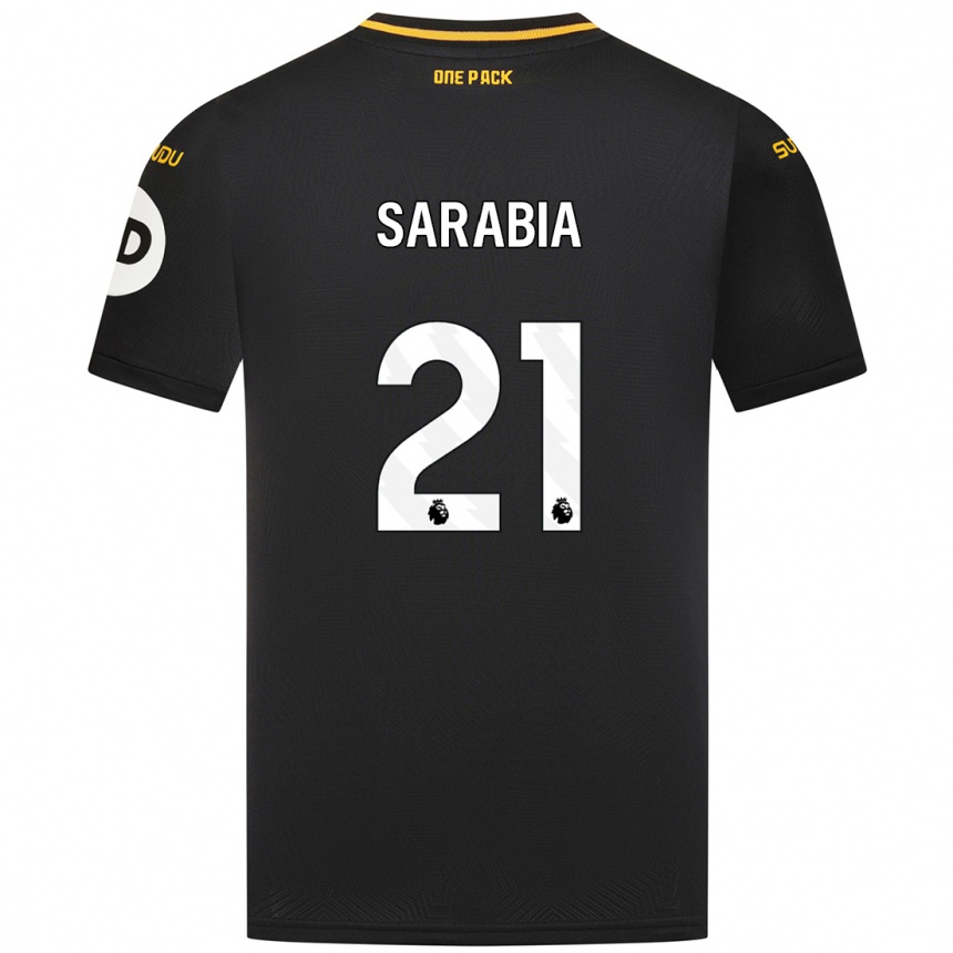 Gyermek Labdarúgás Pablo Sarabia #21 Fekete Idegenbeli Jersey 2024/25 Mez Póló Ing