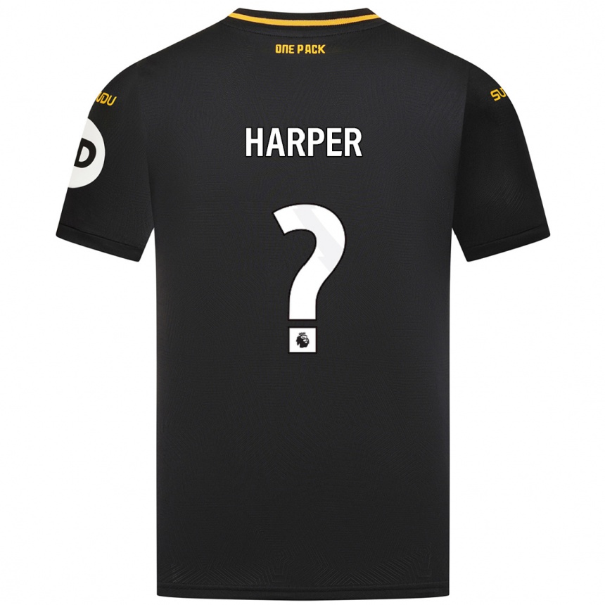 Gyermek Labdarúgás Fraser Harper #0 Fekete Idegenbeli Jersey 2024/25 Mez Póló Ing