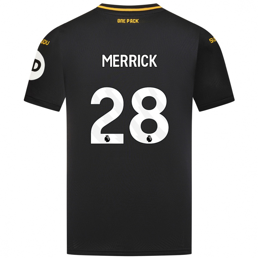 Gyermek Labdarúgás Beth Merrick #28 Fekete Idegenbeli Jersey 2024/25 Mez Póló Ing