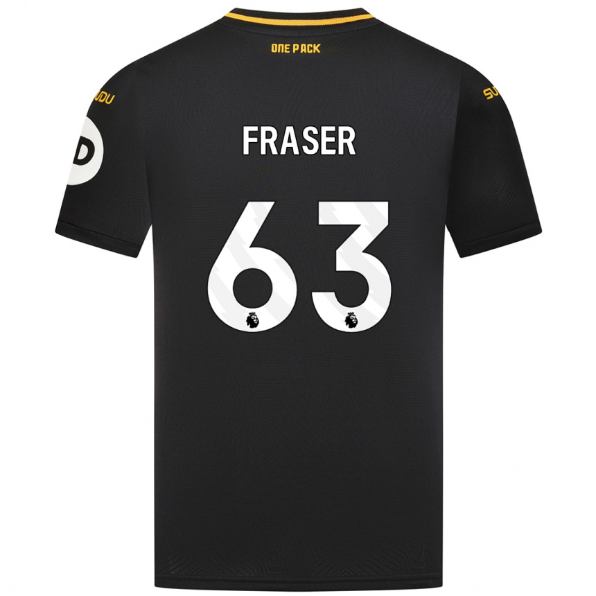 Gyermek Labdarúgás Nathan Fraser #63 Fekete Idegenbeli Jersey 2024/25 Mez Póló Ing