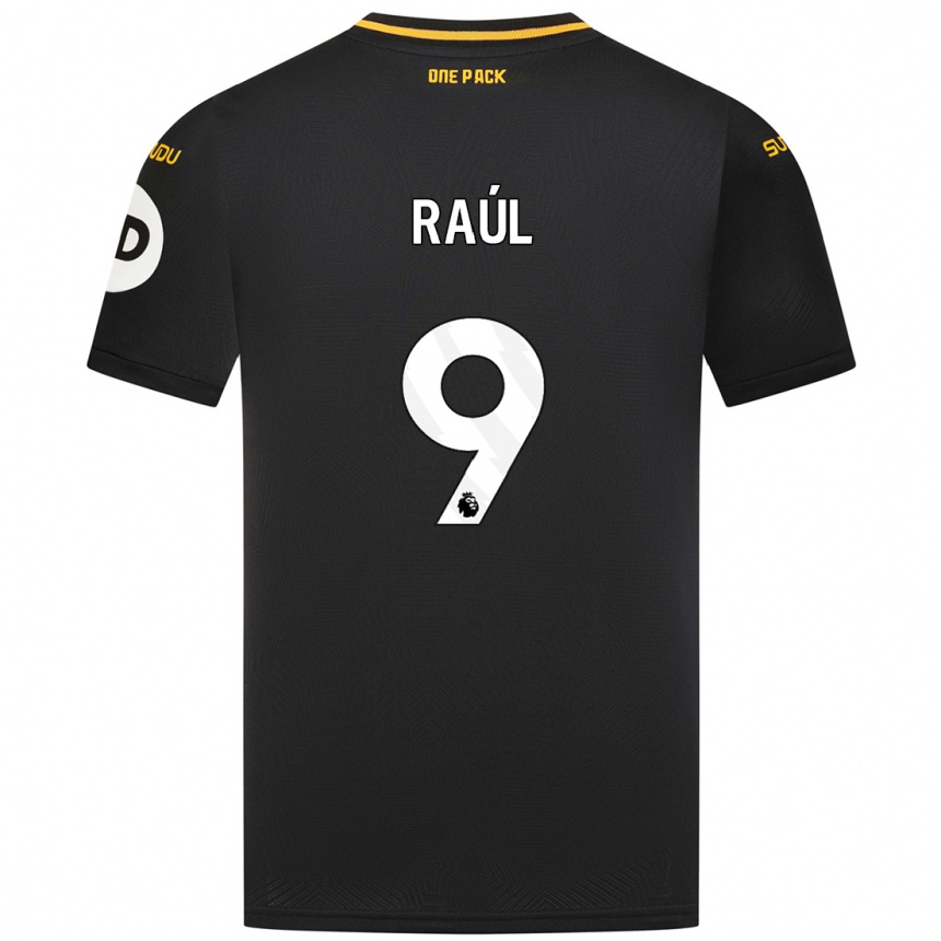 Gyermek Labdarúgás Raul Jimenez #9 Fekete Idegenbeli Jersey 2024/25 Mez Póló Ing