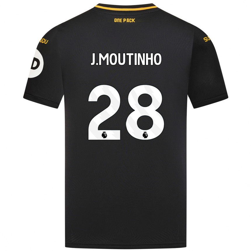 Gyermek Labdarúgás Joao Moutinho #28 Fekete Idegenbeli Jersey 2024/25 Mez Póló Ing