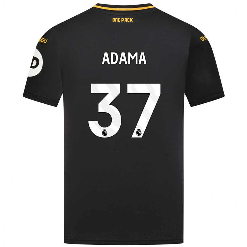 Gyermek Labdarúgás Adama Traore #37 Fekete Idegenbeli Jersey 2024/25 Mez Póló Ing