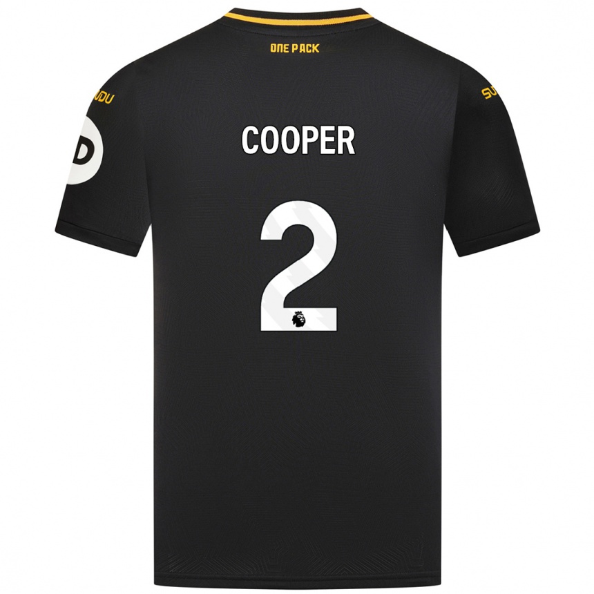 Gyermek Labdarúgás Laura Cooper #2 Fekete Idegenbeli Jersey 2024/25 Mez Póló Ing