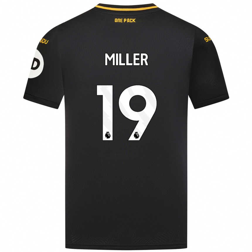 Gyermek Labdarúgás Ali Miller #19 Fekete Idegenbeli Jersey 2024/25 Mez Póló Ing