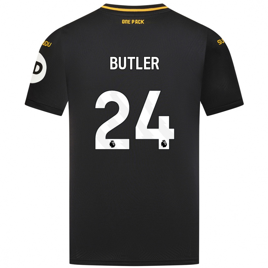 Gyermek Labdarúgás Elli Butler #24 Fekete Idegenbeli Jersey 2024/25 Mez Póló Ing