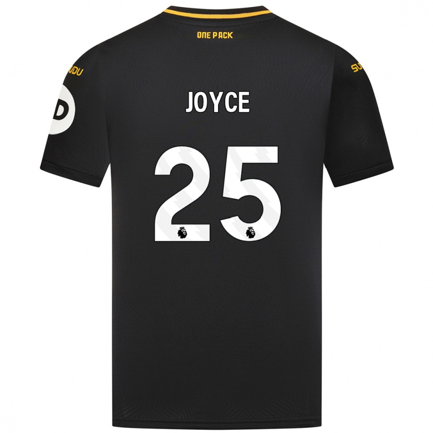 Gyermek Labdarúgás Leonie Joyce #25 Fekete Idegenbeli Jersey 2024/25 Mez Póló Ing