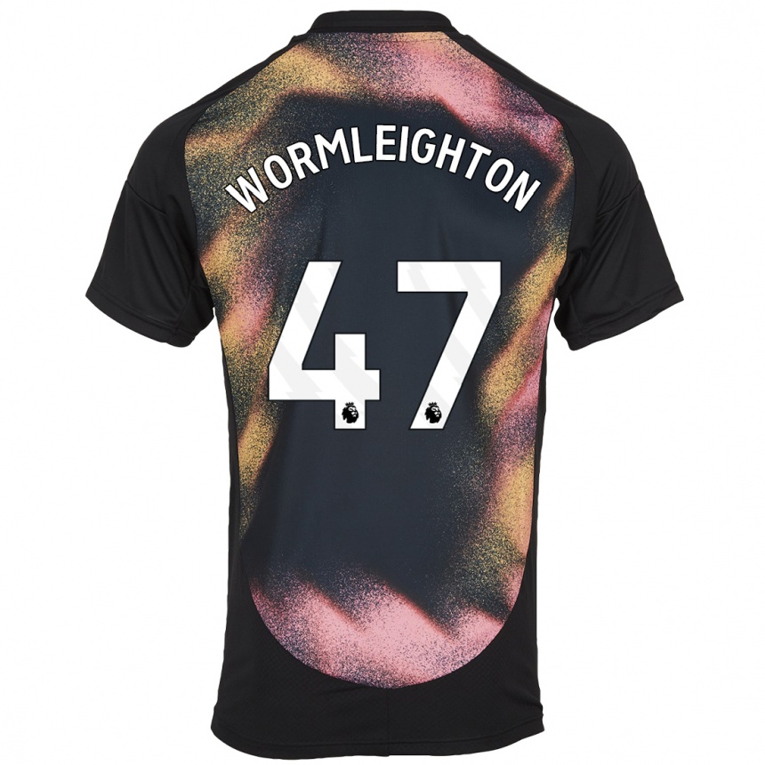 Gyermek Labdarúgás Joe Wormleighton #47 Fekete Fehér Idegenbeli Jersey 2024/25 Mez Póló Ing