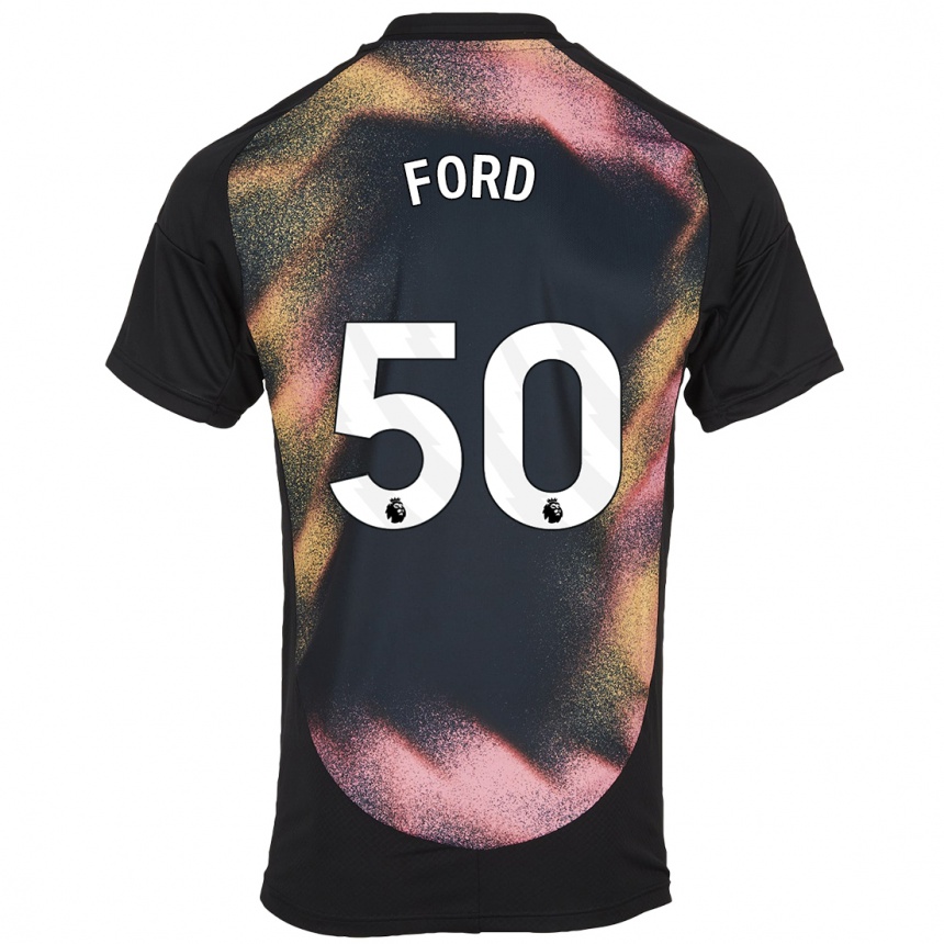 Gyermek Labdarúgás Harvey Godsmark-Ford #50 Fekete Fehér Idegenbeli Jersey 2024/25 Mez Póló Ing