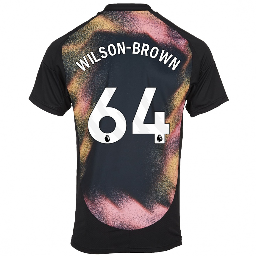 Gyermek Labdarúgás Thomas Wilson-Brown #64 Fekete Fehér Idegenbeli Jersey 2024/25 Mez Póló Ing