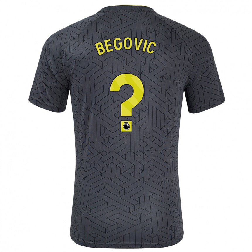 Gyermek Labdarúgás Asmir Begovic #0 Fekete Sárga Idegenbeli Jersey 2024/25 Mez Póló Ing