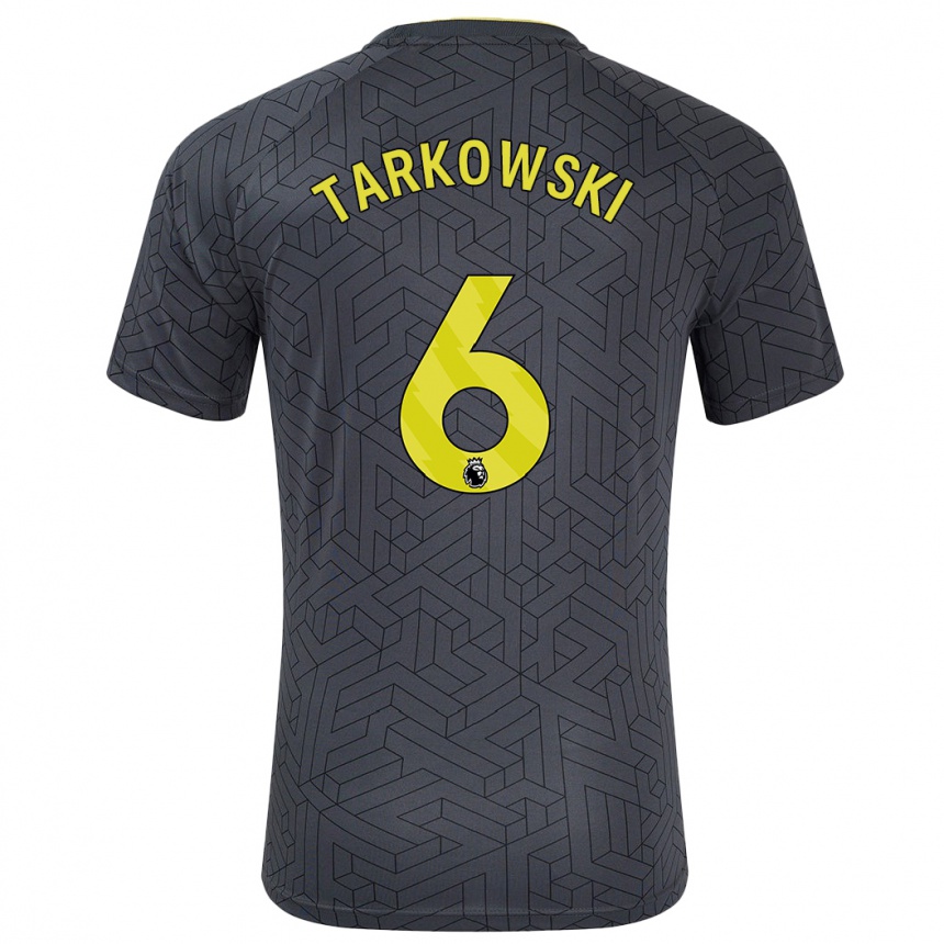 Gyermek Labdarúgás James Tarkowski #6 Fekete Sárga Idegenbeli Jersey 2024/25 Mez Póló Ing