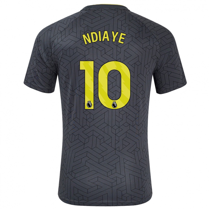 Gyermek Labdarúgás Iliman Ndiaye #10 Fekete Sárga Idegenbeli Jersey 2024/25 Mez Póló Ing