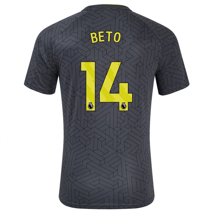 Gyermek Labdarúgás Beto #14 Fekete Sárga Idegenbeli Jersey 2024/25 Mez Póló Ing