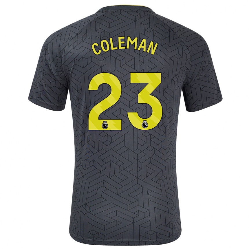 Gyermek Labdarúgás Seamus Coleman #23 Fekete Sárga Idegenbeli Jersey 2024/25 Mez Póló Ing