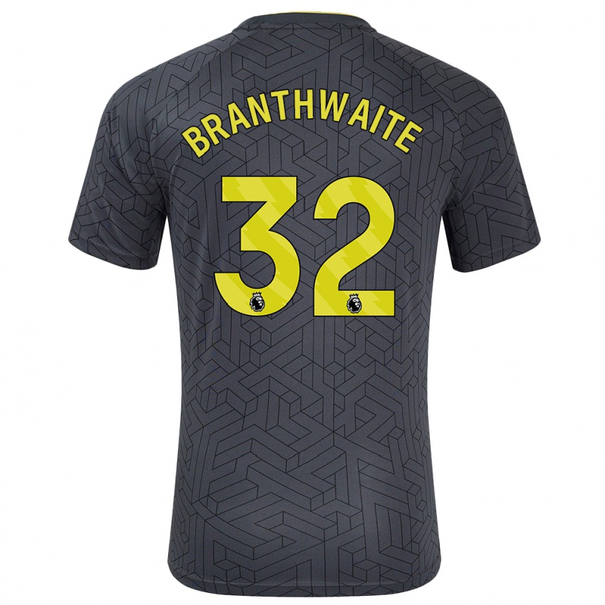 Gyermek Labdarúgás Jarrad Branthwaite #32 Fekete Sárga Idegenbeli Jersey 2024/25 Mez Póló Ing