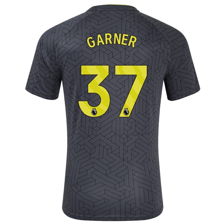 Gyermek Labdarúgás James Garner #37 Fekete Sárga Idegenbeli Jersey 2024/25 Mez Póló Ing