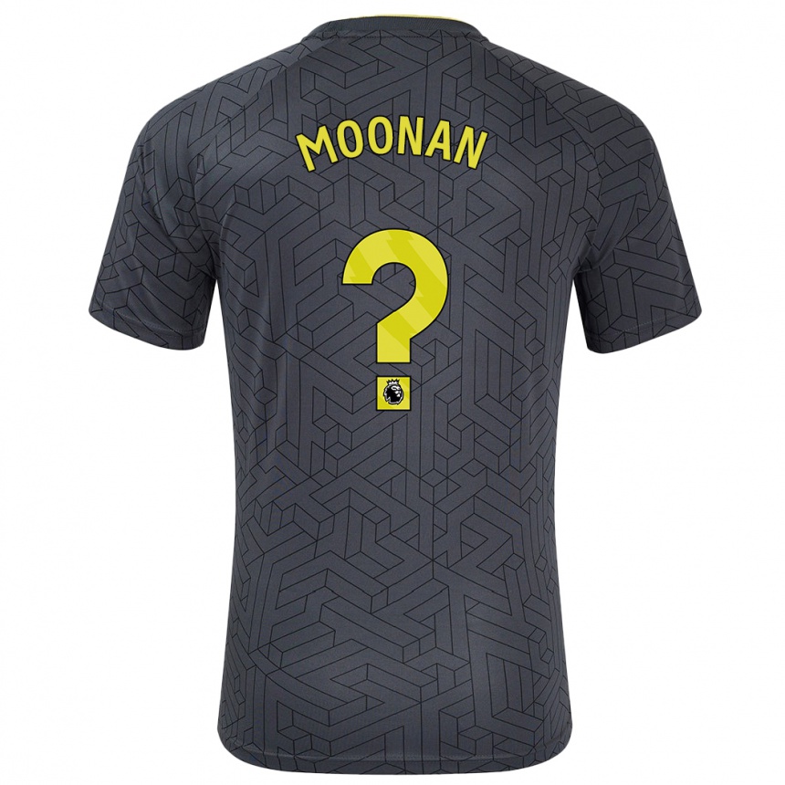 Gyermek Labdarúgás Bradley Moonan #0 Fekete Sárga Idegenbeli Jersey 2024/25 Mez Póló Ing